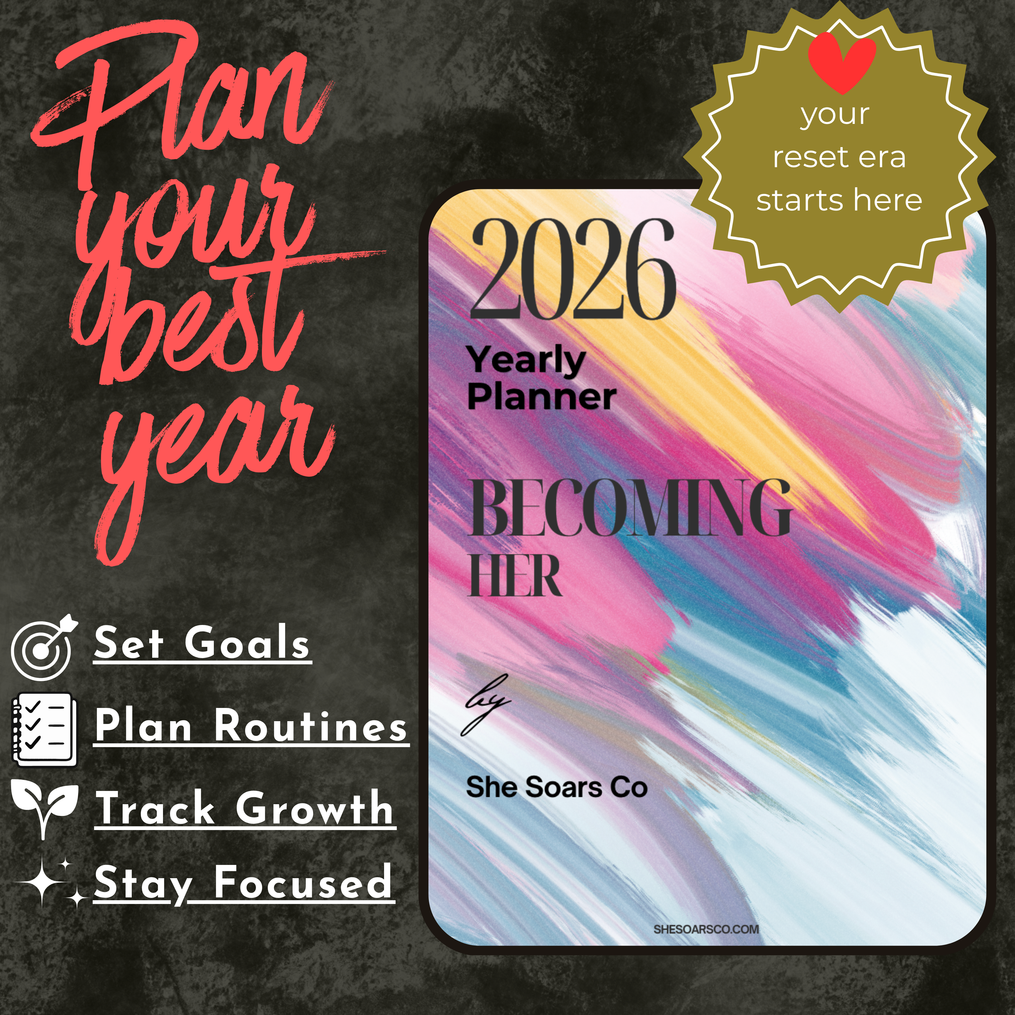 She Soars Co 2026 Becoming Her Goals Planner