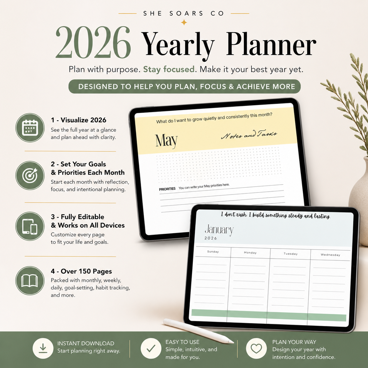 She Soars Co 2026 Becoming Her Goals Planner