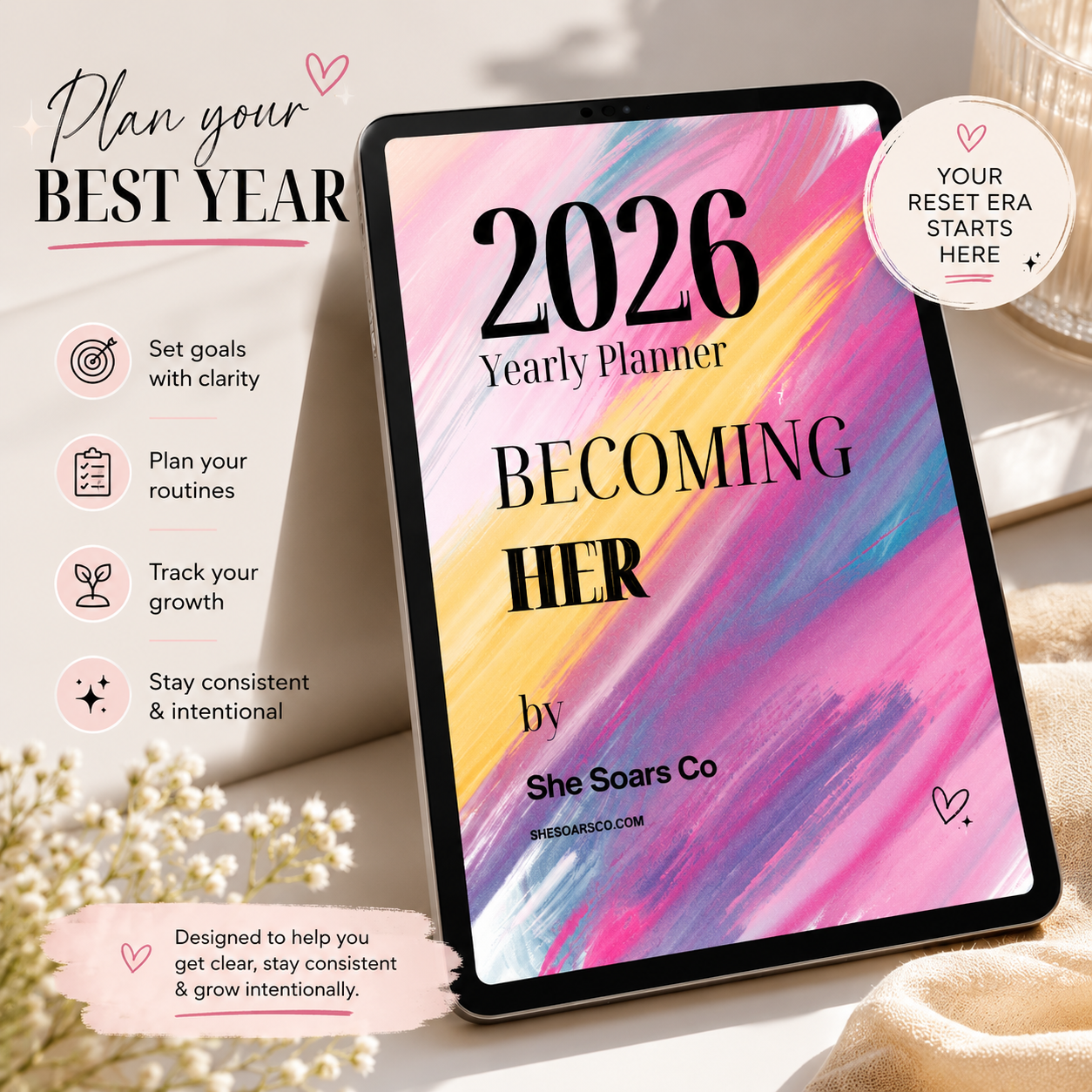 She Soars Co 2026 Becoming Her Goals Planner